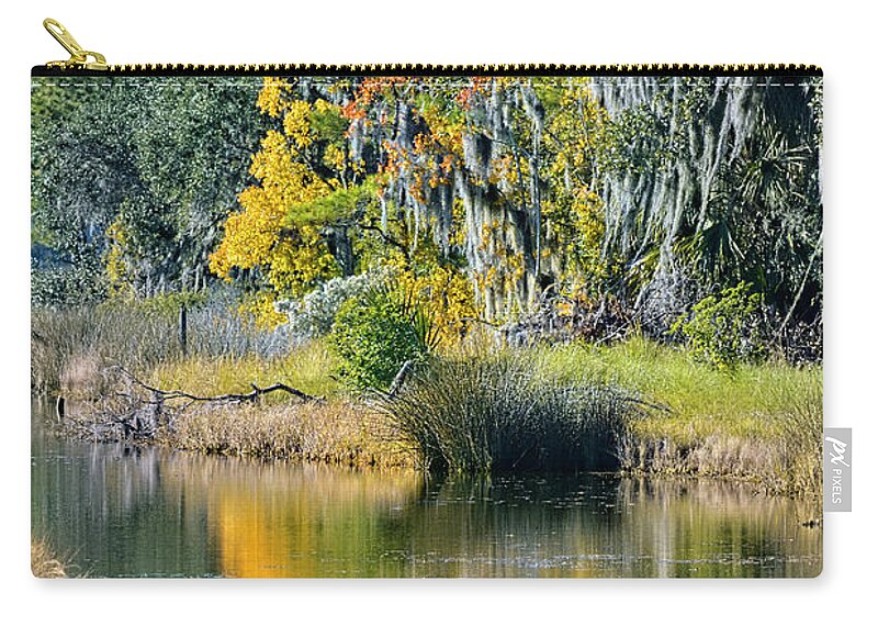 Foliage Zip Pouch featuring the photograph Mary's Point Foliage by Jerry Griffin