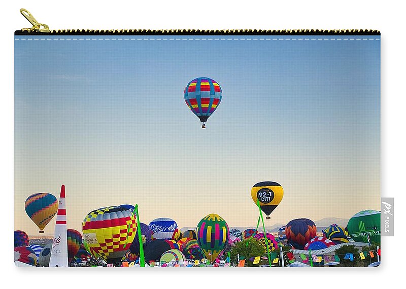 Albuquerque International Balloon Fiesta Zip Pouch featuring the photograph Mass Ascension by Segura Shaw Photography