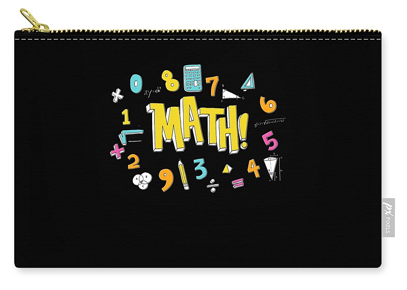 Funny Zip Pouch featuring the digital art Math by Flippin Sweet Gear