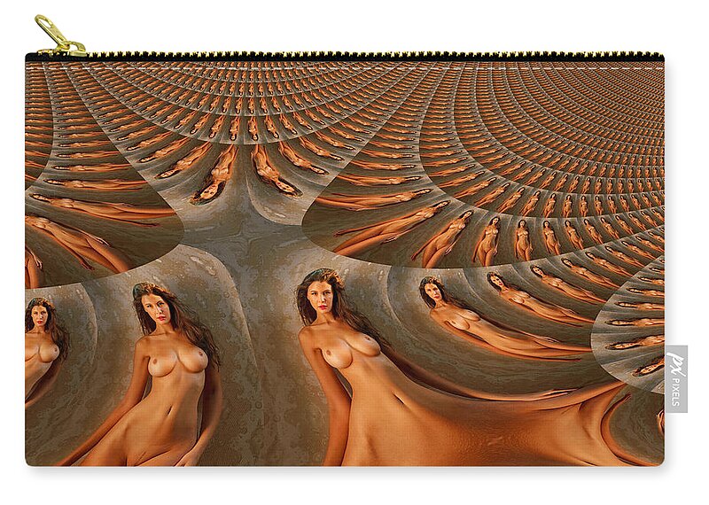 Naked Zip Pouch featuring the digital art Mathematics Symphony by Stephane Poirier
