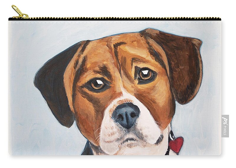 Beagle Carry-all Pouch featuring the painting Max by Pamela Schwartz