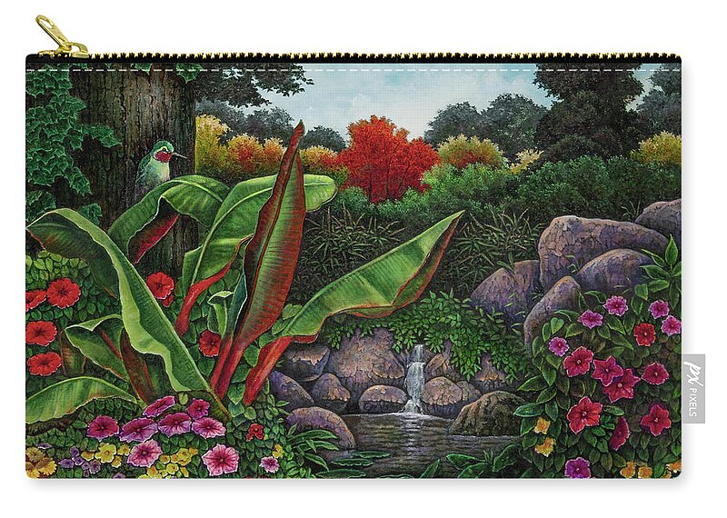 Humming Bird Zip Pouch featuring the painting Meadow Brook by Michael Frank