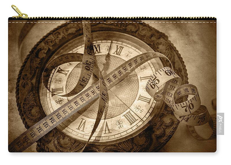Measuring Time Zip Pouch featuring the photograph Measuring Time by Sharon Popek