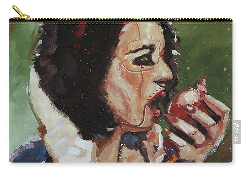 Snow White Zip Pouch featuring the painting Mechanical Snow White by Sv Bell