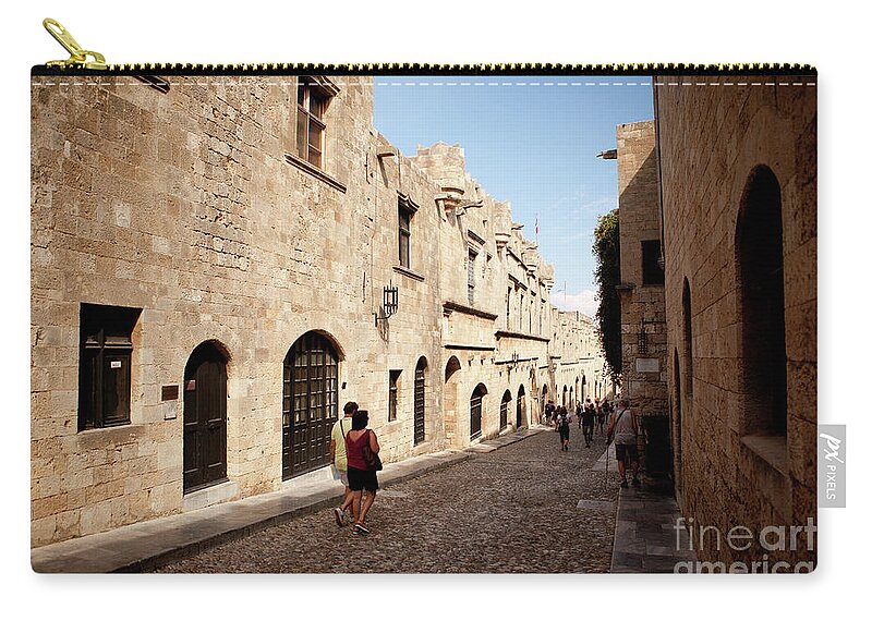 Rhodes Zip Pouch featuring the photograph Medieval City of Rhodes by Rich S
