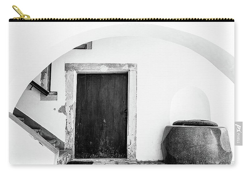 Ancient Carry-all Pouch featuring the photograph Medieval gateway with stairs, door and well by Viktor Wallon-Hars