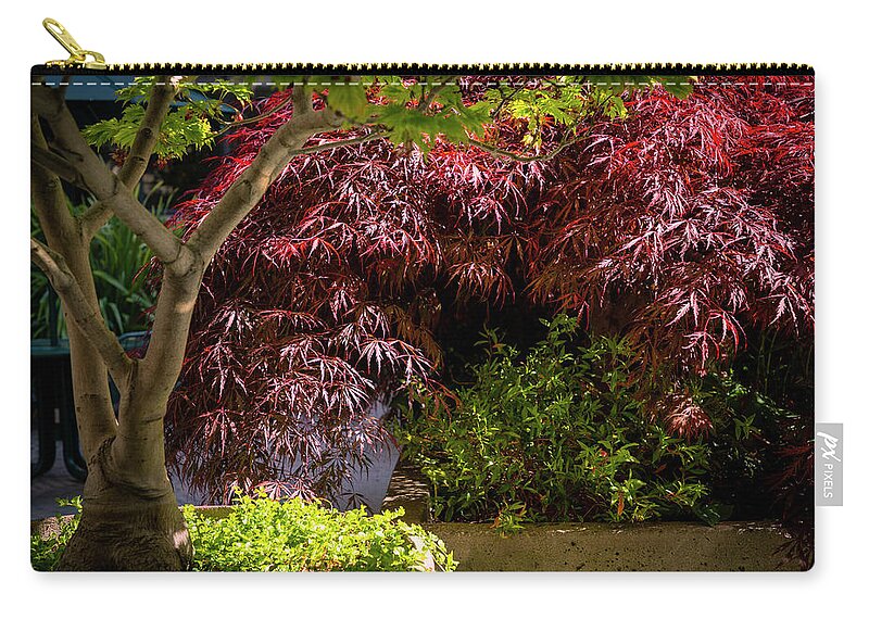 Foliage Zip Pouch featuring the photograph Meditation Moment by Bonnie Follett