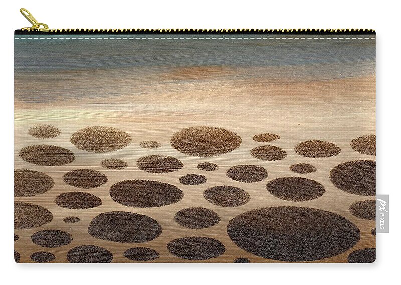 River Pebbles Zip Pouch featuring the painting Meditative River Bottom by Donna Mibus