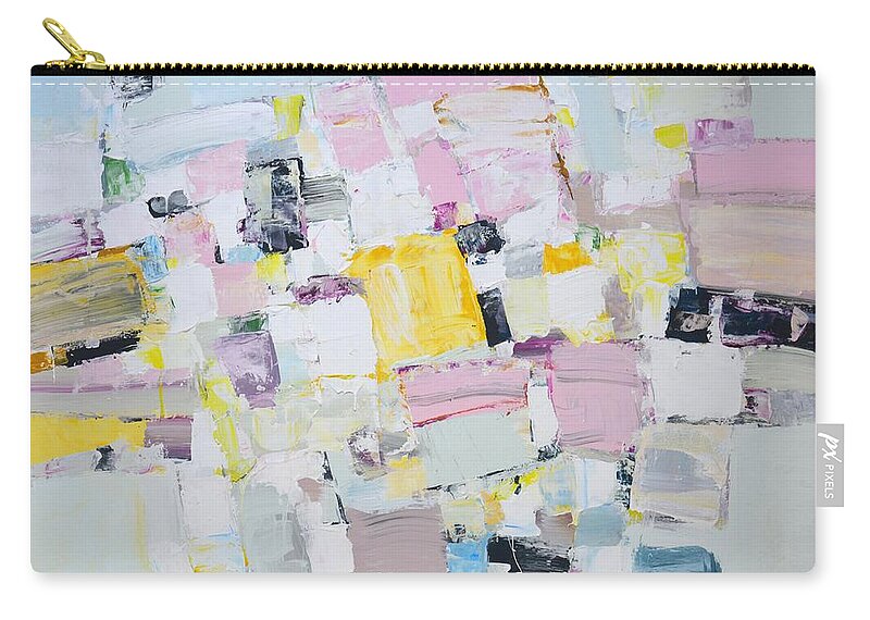 Abstraction Zip Pouch featuring the painting Meeting. by Iryna Kastsova