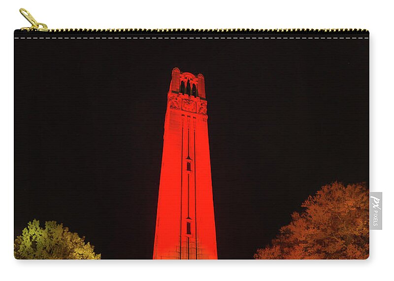 North Carolina State University Zip Pouch featuring the photograph Memorial Belltower at N. C. State by Donna Twiford