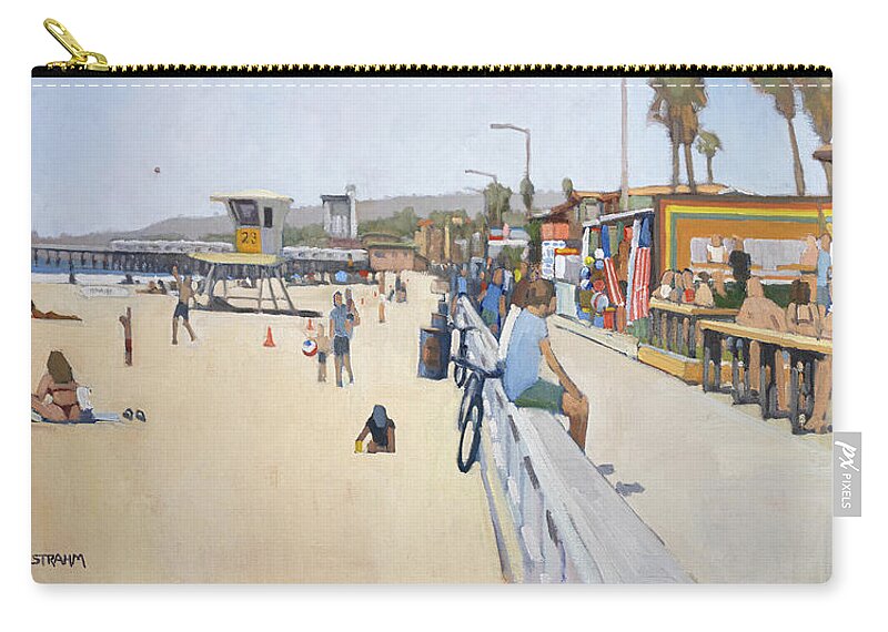 Pacific Beach Carry-all Pouch featuring the painting Memorial Day - Pacific Beach, San Diego, California by Paul Strahm