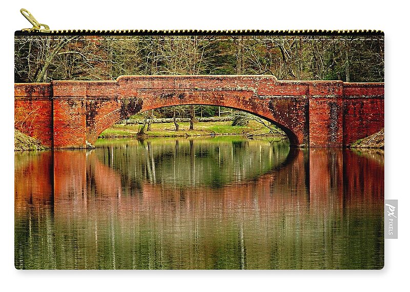 Bridge Zip Pouch featuring the photograph Memory Reflections by Allen Nice-Webb