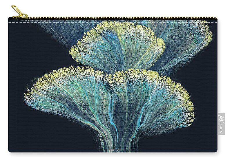 Poured Acrylics Zip Pouch featuring the painting Memory Tree by Lucy Arnold