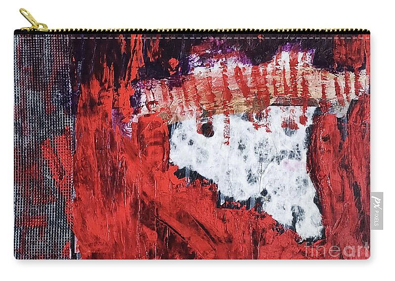 Heart Zip Pouch featuring the mixed media Mending the Broken Heart by Mimulux Patricia No