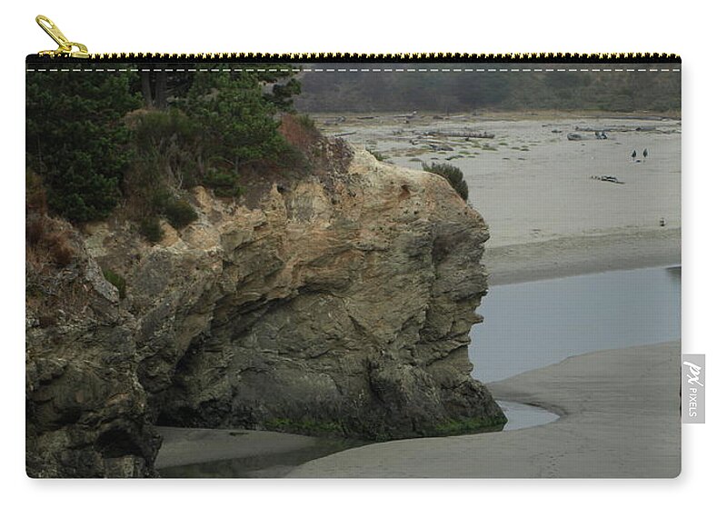Coastline Zip Pouch featuring the photograph MendocinoQuiet by Mary Kobet