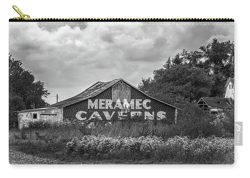 Route 66 Zip Pouch featuring the photograph Meramec Caverns Barn - Route 66 - Cayuga, Illinois by Susan Rissi Tregoning