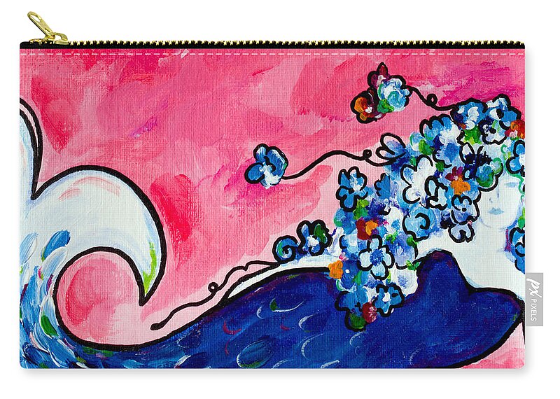 Pink Zip Pouch featuring the painting Mermaid by Beth Ann Scott