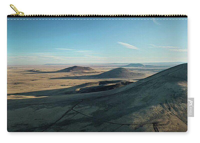 Panorama Zip Pouch featuring the photograph Merriam Crater by Ryan Lima