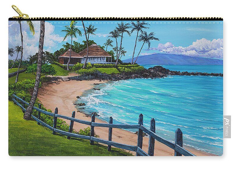 Hawaii Carry-all Pouch featuring the painting Merrimans At Kapalua Bay by Darice Machel McGuire