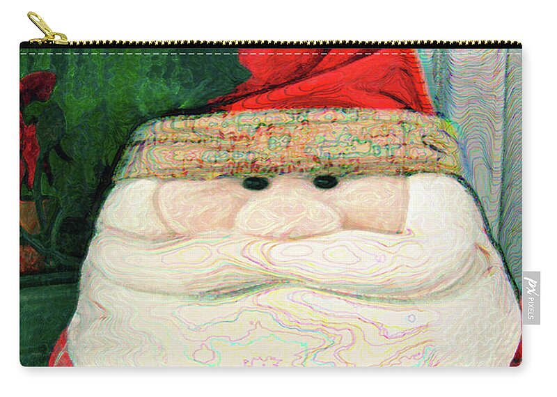 Santa Art Zip Pouch featuring the digital art Merry Christmas Art 14 by Miss Pet Sitter