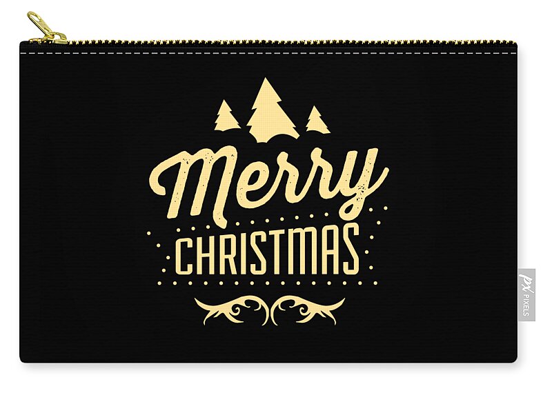 Christmas 2023 Zip Pouch featuring the digital art Merry Christmas by Flippin Sweet Gear