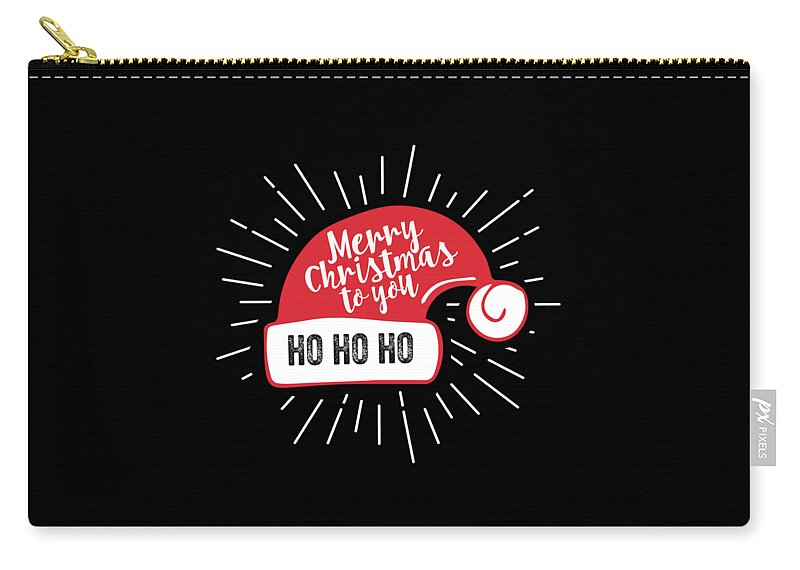 Christmas 2023 Zip Pouch featuring the digital art Merry Christmas to You Santa Hat by Flippin Sweet Gear