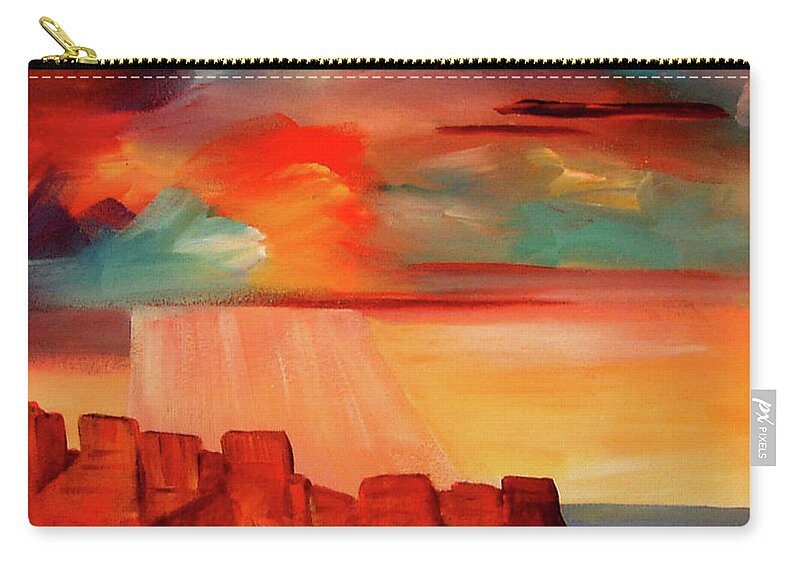 Landscape Zip Pouch featuring the painting Mesa Glory by Jim Stallings