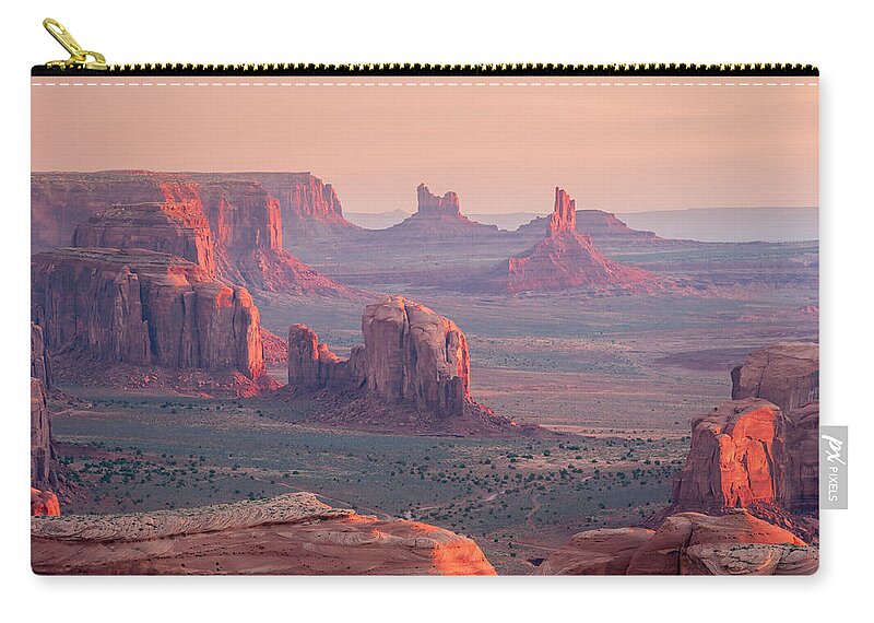 Monument Valley Zip Pouch featuring the photograph Mesas and Buttes by Peter Boehringer