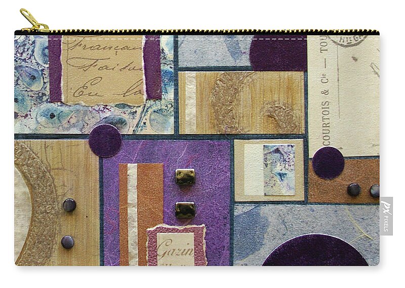 Mixed-media Zip Pouch featuring the mixed media Message Received by MaryJo Clark
