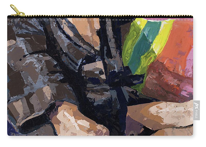Oil Painting Zip Pouch featuring the painting Michael's Robe, 2013 by PJ Kirk