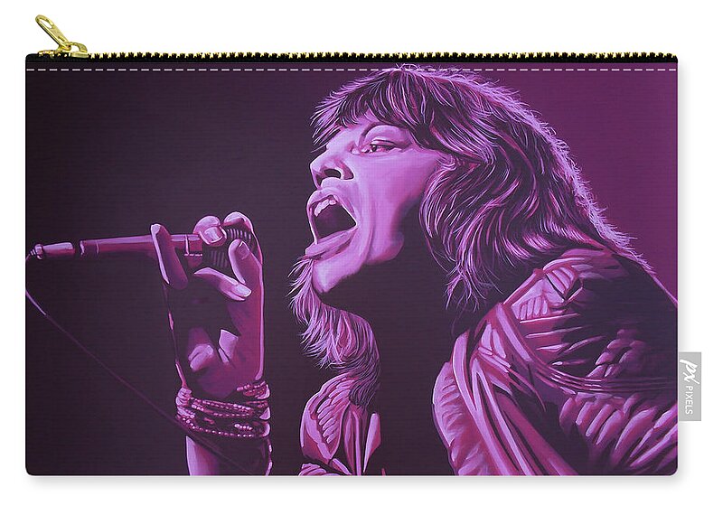 Music Zip Pouch featuring the painting Mick Painting 2 by Paul Meijering
