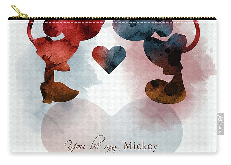 Mickey and Minnie Mouse with butterflies Tote Bag by Mihaela Pater