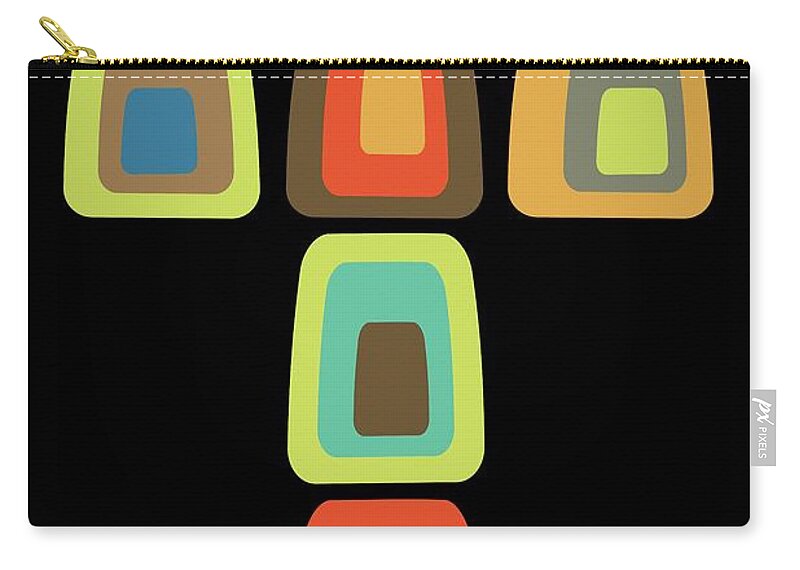 Christian Zip Pouch featuring the digital art Mid Century Modern Oblong Cross by Donna Mibus