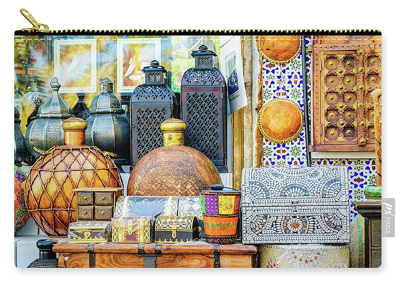 Arabian Zip Pouch featuring the photograph Middle Eastern souvenirs by Alexey Stiop
