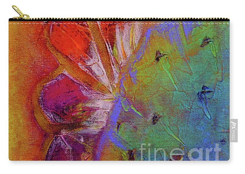 Prickly Pear Carry-all Pouch featuring the painting Midnight Prickly Pear I by Robin Valenzuela
