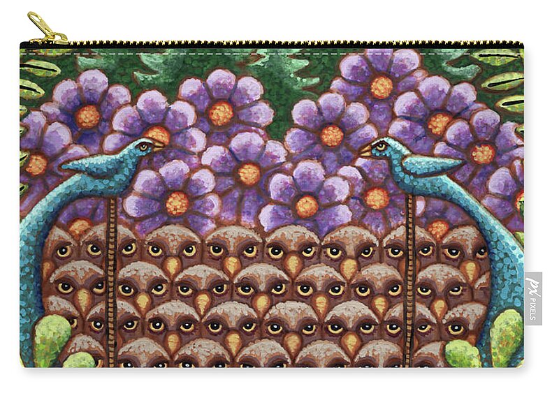 Bird Zip Pouch featuring the painting Midnight Summit by Amy E Fraser