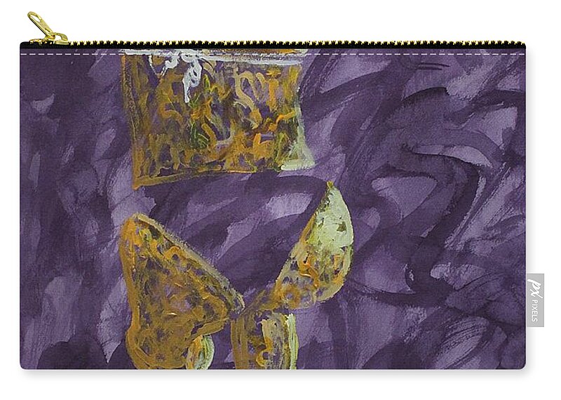 Bikini Zip Pouch featuring the painting Might as Well Jump original painting by Sol Luckman