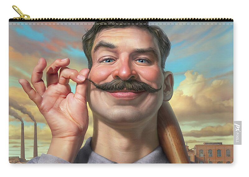 Baseball Carry-all Pouch featuring the digital art Mike King Kelly by Mark Fredrickson