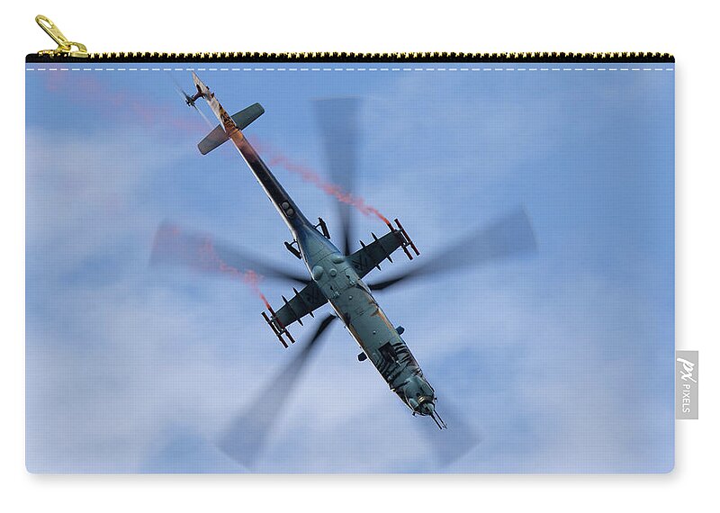 Mil Mi24 Zip Pouch featuring the digital art Mil Mi-24 Hind Czech Air Force by Airpower Art
