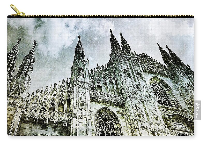 Milan Cathedral Zip Pouch featuring the photograph Milan Duomo by Ramona Matei