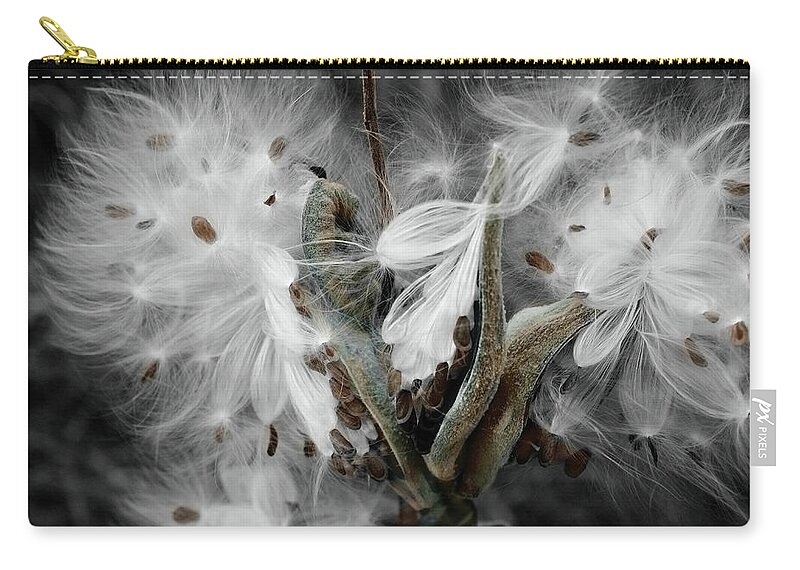 Milkweed Zip Pouch featuring the photograph MIlkweed Whisper by Wayne King