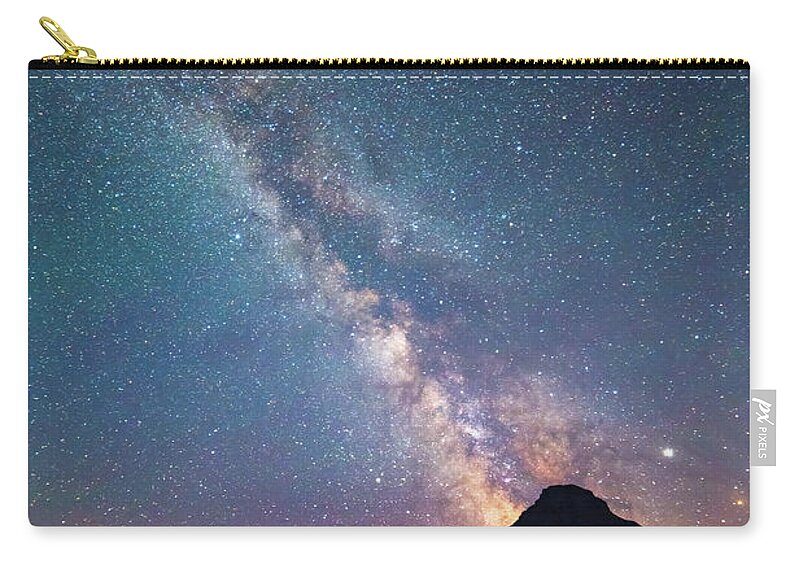 Milky Way Zip Pouch featuring the photograph Milky Way over Glacier National Park by Robert Miller