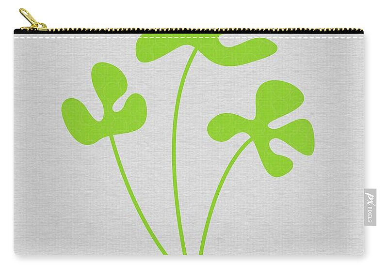 Minimal Zip Pouch featuring the mixed media Minimalistic Green Potted Plant 2 by Donna Mibus