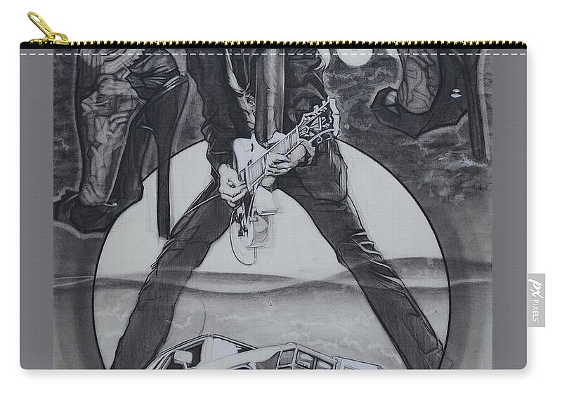 Charcoal Pencil Carry-all Pouch featuring the drawing Mink DeVille by Sean Connolly