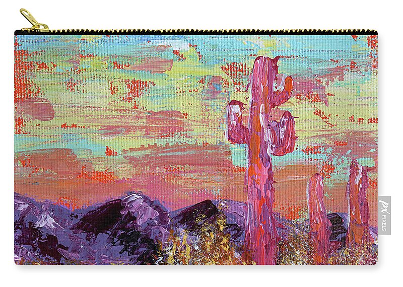 Landscape Zip Pouch featuring the painting Mirage Fragment by Ashley Wright