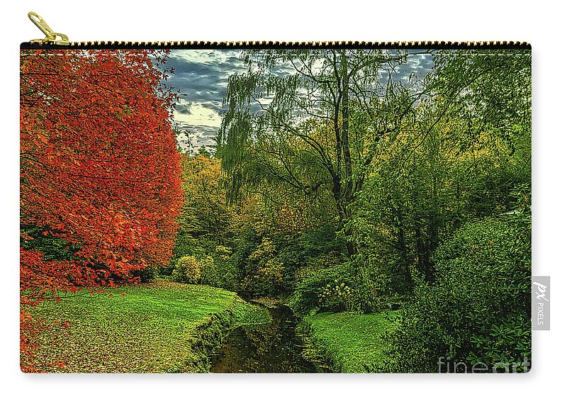 Autumn Zip Pouch featuring the photograph Mirror Lakes in Highlands, NC 2 by Ron Long Ltd Photography