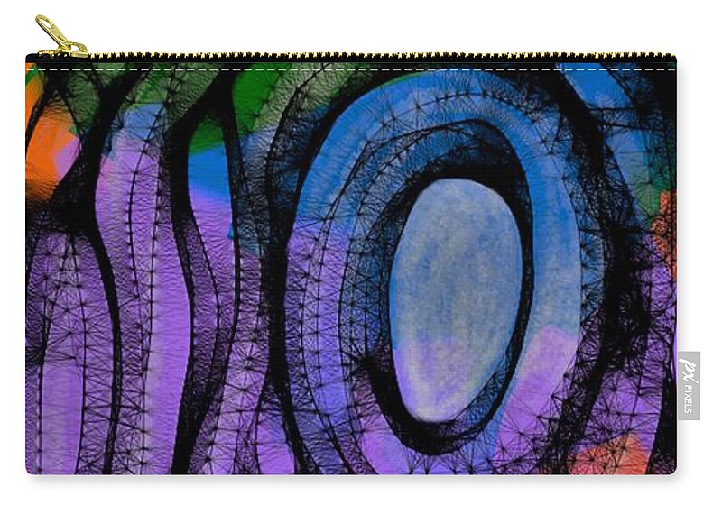 Mirror Carry-all Pouch featuring the digital art Mirror of existence by Ljev Rjadcenko