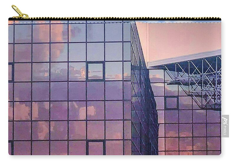 Clouds Zip Pouch featuring the photograph Mirrored Windows by Grey Coopre