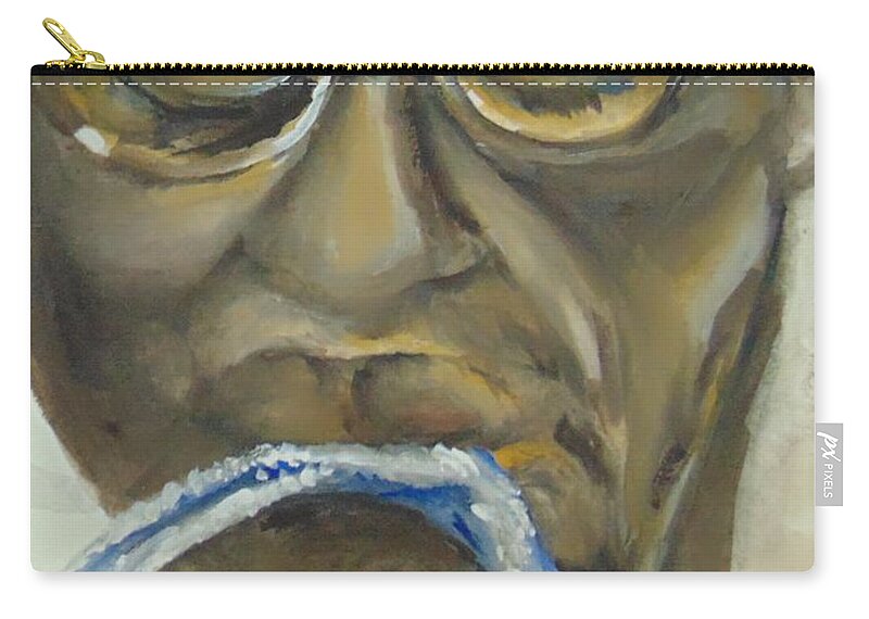 Cicely Tyson Zip Pouch featuring the painting Miss Jane Pittman by Saundra Johnson
