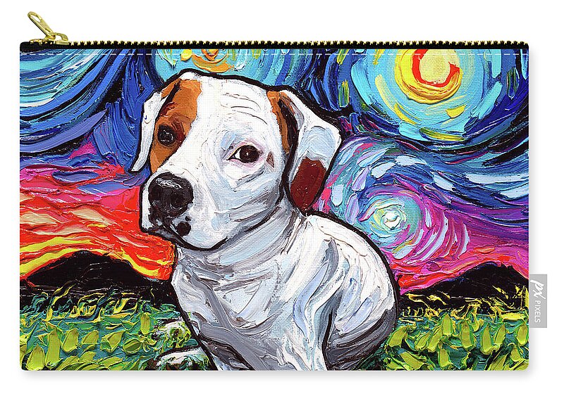 Pitbull Carry-all Pouch featuring the painting Miss Mickey by Aja Trier